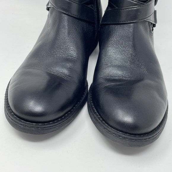 Arturo Chiang Womens Black Leather Side Zip Motocross Style Boot Size 7.5 - Picture 3 of 11